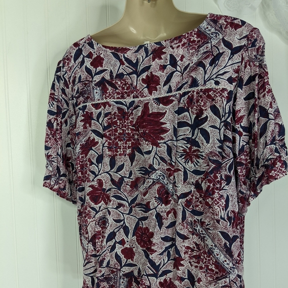 LUCKY BRAND Gauzy Floral Top Sz L - Picture 10 of 13